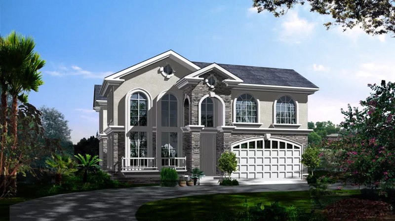 逢年過節整個家族都能住一起的容納性超強的鄉村三層自建別墅設計(圖2) 睿婕輕鋼別墅