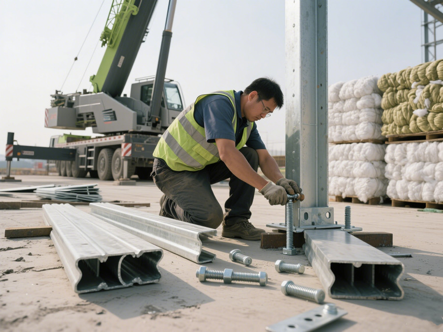 睿捷輕鋼別墅工作人員正在菲律賓安裝輕鋼別墅